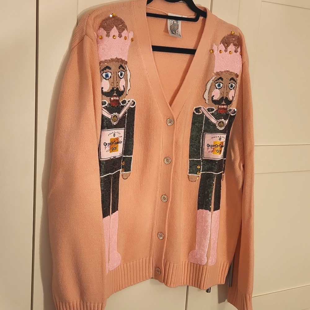 NWOT Queen of sparkles nutcracker Cardigan sweater - Picture 2 of 4